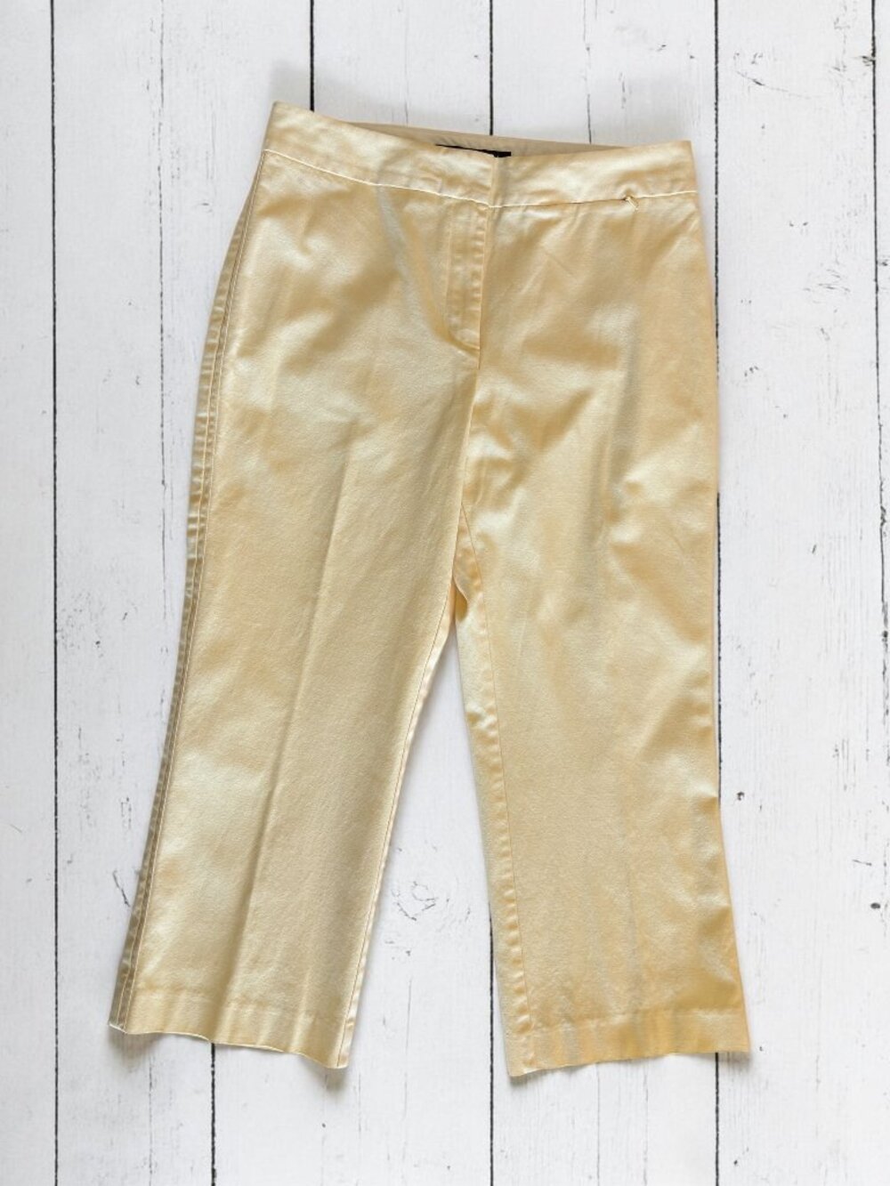 Geoffrey Beene Sport Butter Yellow Cropped Pants Cotton Stretch Size 8